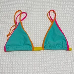 Kulani Kinis Aqua and Fuchsia Bikini Top - Size M - Worn Once